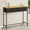 IDMarket Console bois et métal 1 tiroir design industriel* Consoles