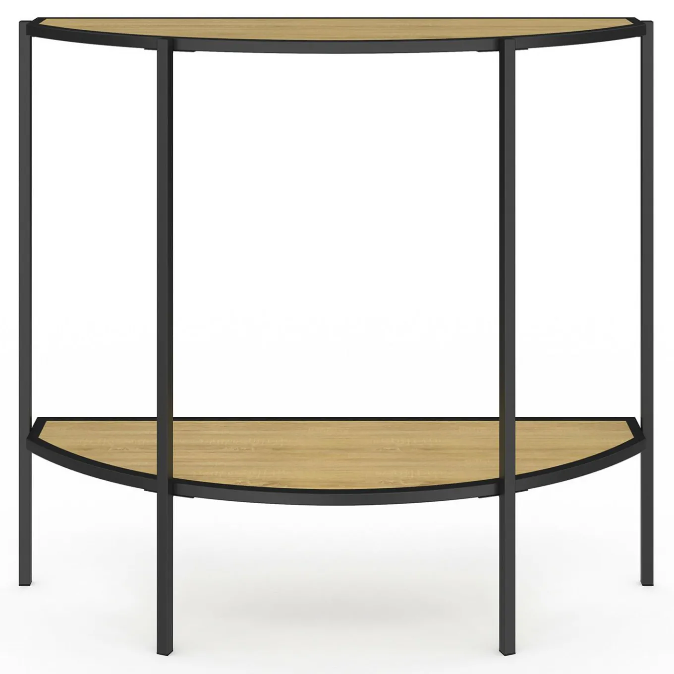 IDMarket Console demi-lune industrielle avec 1 étagère* Collection Design|Petits Meubles