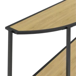 IDMarket Console demi-lune industrielle avec 1 étagère* Collection Design|Petits Meubles