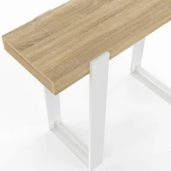 IDMarket Console d'entrée bois et blanc style industriel* Meubles Bas|Meubles En Bois