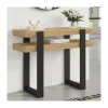 IDMarket Console double bois et noir* Meubles Bas|Meubles Noirs