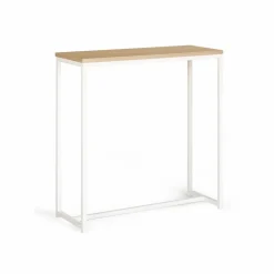 IDMarket Console industrielle bois et métal blanc* Collection Industrielle|Petits Meubles
