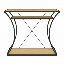 IDMarket Console industrielle pieds courbés double étagères* Petits Meubles|Consoles
