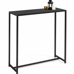 IDMarket Console métal noir style industriel 80 cm* Meubles Noirs|Collection Métal