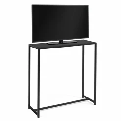 IDMarket Console métal noir style industriel 80 cm* Meubles Noirs|Collection Métal
