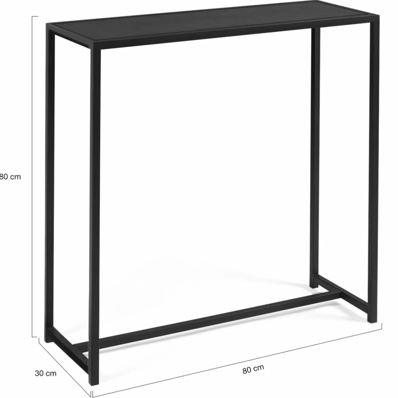 IDMarket Console métal noir style industriel 80 cm* Meubles Noirs|Collection Métal