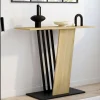 IDMarket Console plateau bois et pied croisé noir* Petits Meubles|Consoles
