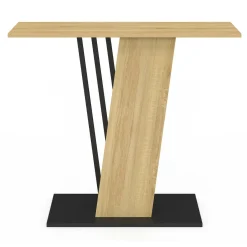 IDMarket Console plateau bois et pied croisé noir* Petits Meubles|Consoles