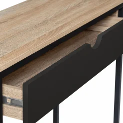 IDMarket Console style industriel bois et métal 90 cm avec tiroir* Meubles Tiroirs|Collection Industrielle