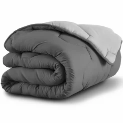 IDMarket Couette bicolore 220x240 grise* Couettes Et Oreillers|Chambre Complète Adulte