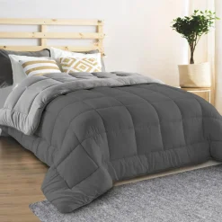 IDMarket Couette polaire biface 220x240 cm gris clair et gris foncé 400 gr* Couettes Et Oreillers|Chambre Complète Adulte
