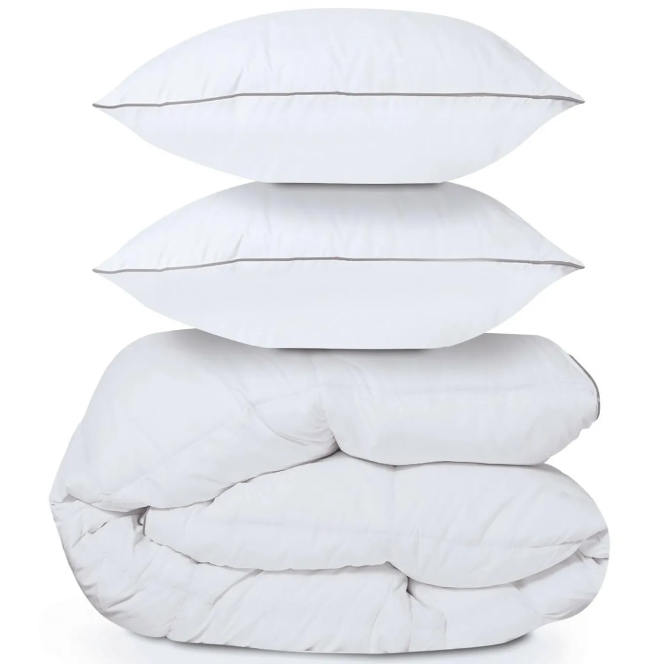 IDMarket Couette 240x260 + 2 oreillers en plume d'oie* Couettes Et Oreillers|Chambre Complète Adulte