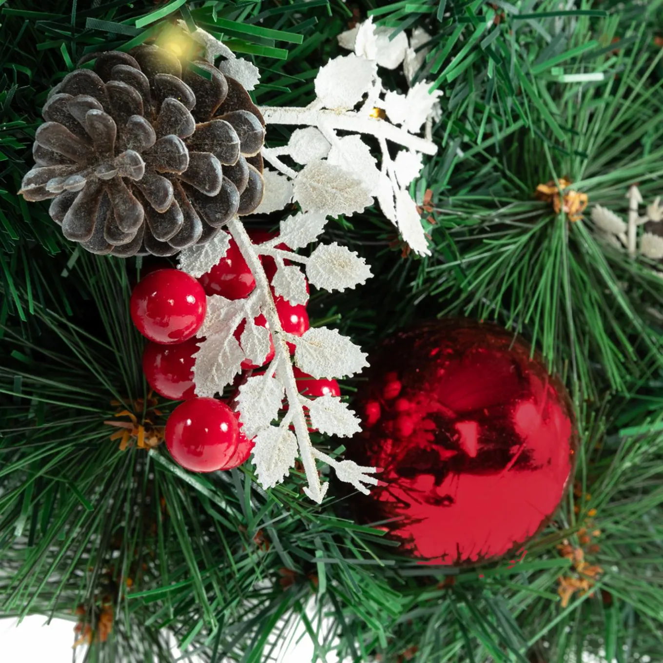 IDMarket Couronne de Noël avec 20 LED blanche* Décoration Et Accessoires|Plantes Artificielles