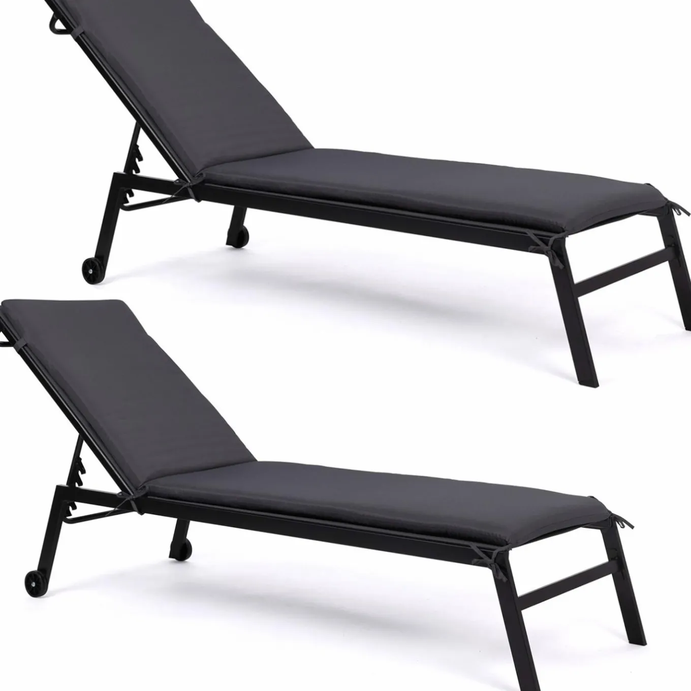 IDMarket Coussins transat gris 190 cm* Bains De Soleil|Fauteuils De Jardin