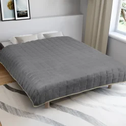 IDMarket Couverture lestée 7kg 150x200 cm gris et crème* Couettes Et Oreillers|Chambre Complète Adulte