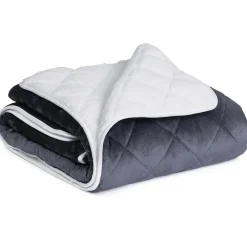 IDMarket Couverture lestée 150x200 cm biface polaire gris et blanc 7 kg* Couettes Et Oreillers