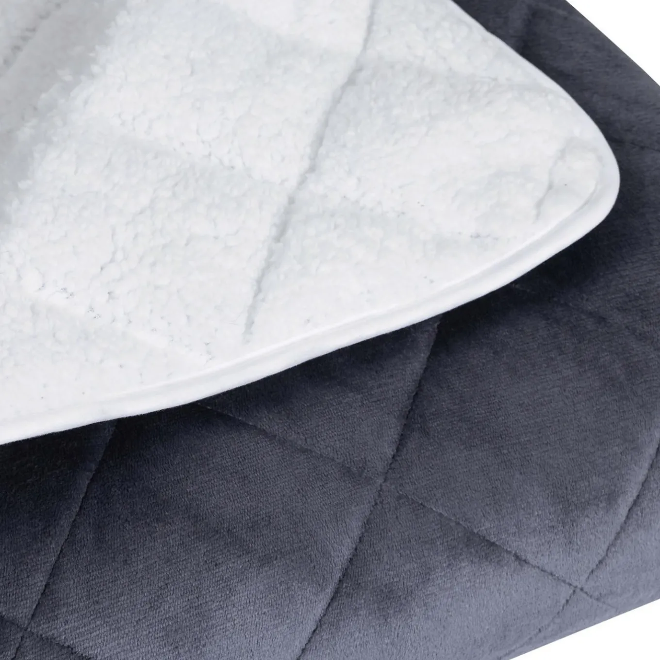 IDMarket Couverture lestée 150x200 cm biface polaire gris et blanc 7 kg* Couettes Et Oreillers