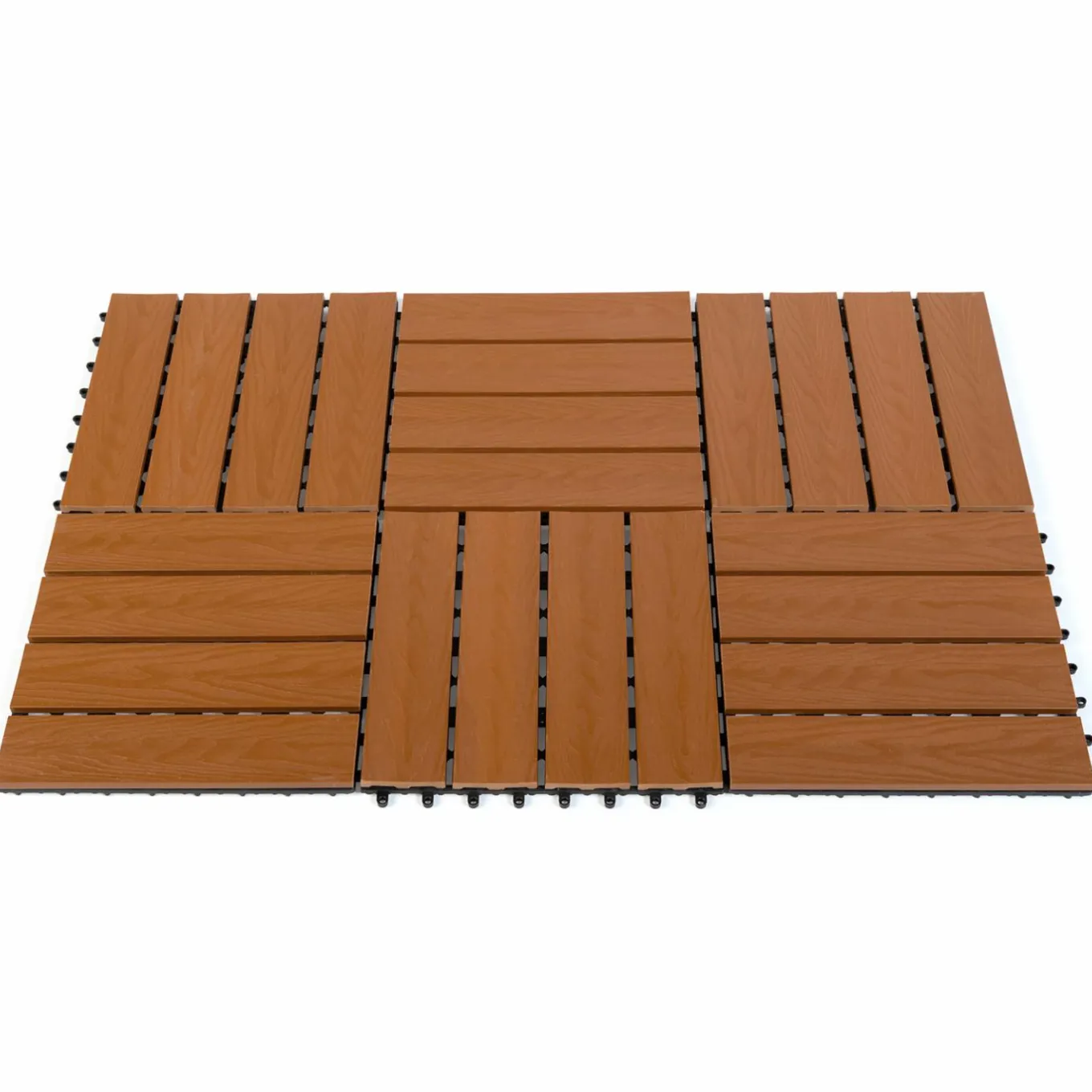 IDMarket Dalles composite clipsables 30x30 CM imitation teck* Revêtement Sol Extérieur