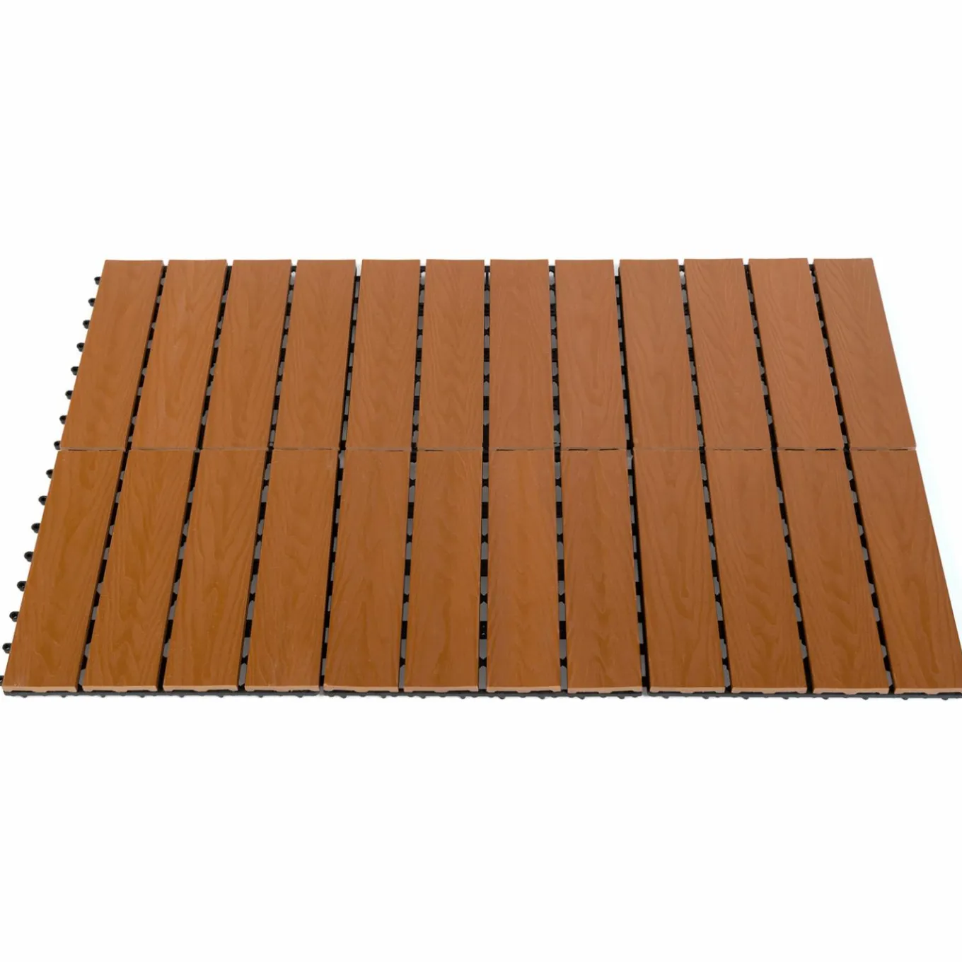 IDMarket Dalles composite clipsables 30x30 CM imitation teck* Revêtement Sol Extérieur