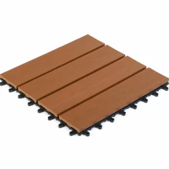 IDMarket Dalles composite clipsables 30x30 CM imitation teck* Revêtement Sol Extérieur