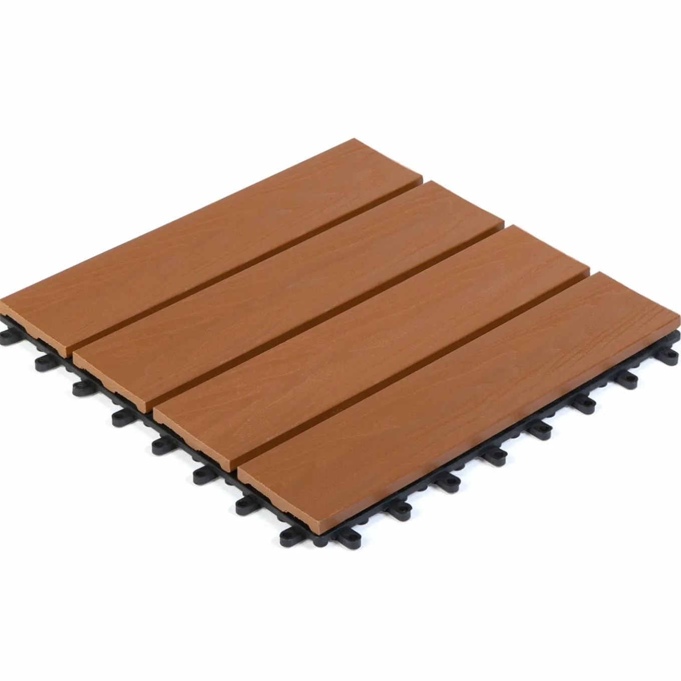 IDMarket Dalles composite clipsables 30x30 CM imitation teck* Revêtement Sol Extérieur