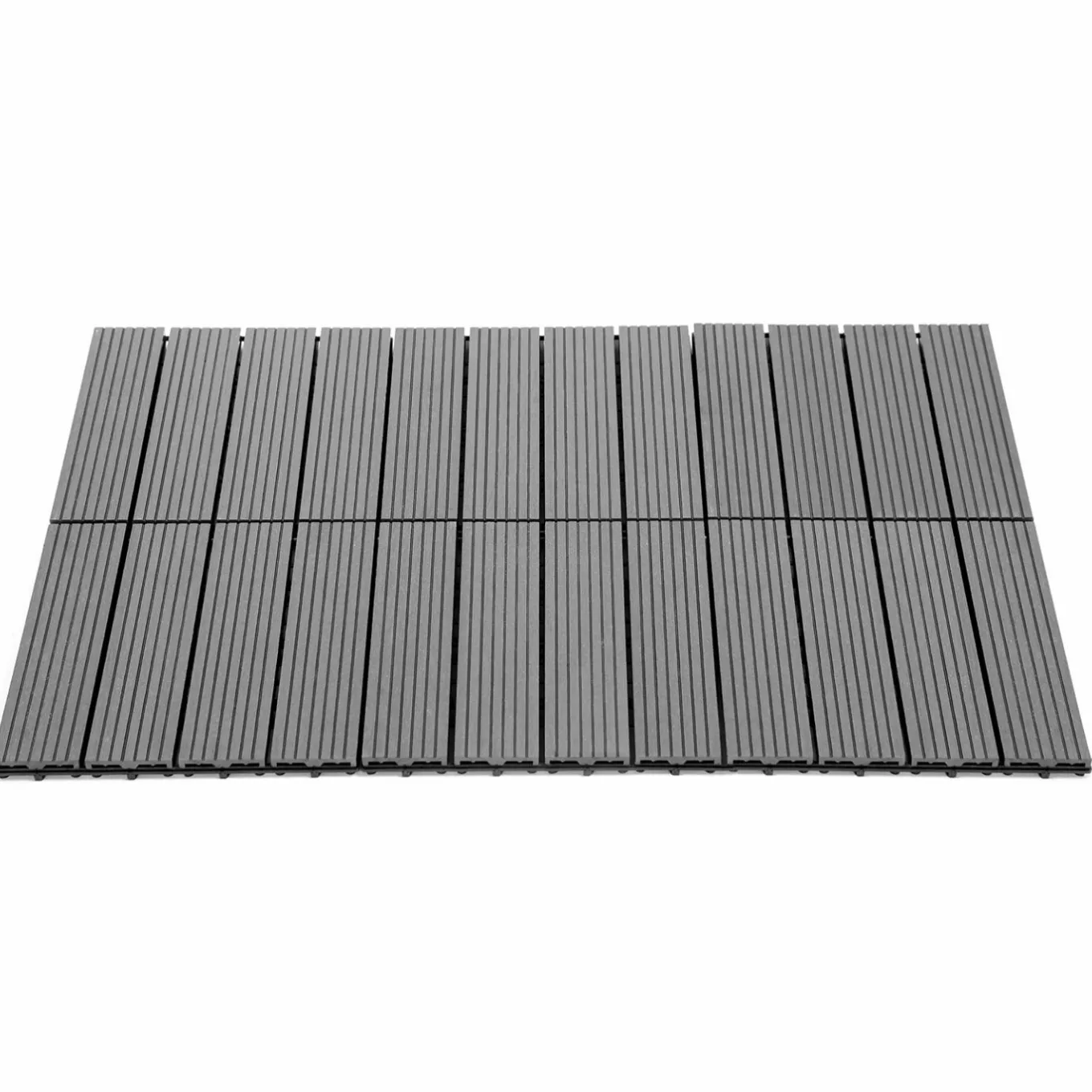 IDMarket Dalles composite clipsables 30x30 CM en bois gris* Revêtement Sol Extérieur