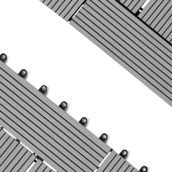 IDMarket Dalles de terrasse mosaïques clipsables bois composite gris 30 x 30 cm* Revêtement Sol Extérieur