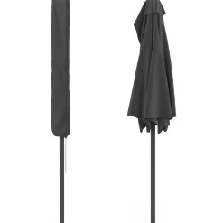 IDMarket Demi parasol de balcon plage CORTE gris 2,7x1,35 M avec housse* Parasols