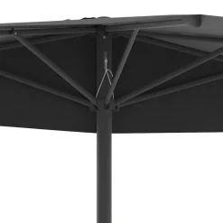 IDMarket Demi parasol de balcon plage CORTE gris 2,7x1,35 M avec housse* Parasols