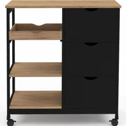 IDMarket Desserte de cuisine 3 paniers et 1 plateau amovible L.76 CM* Meubles De Cuisine Avec Plan De Travail|Buffets De Cuisine