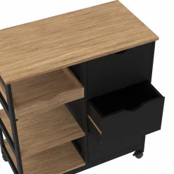 IDMarket Desserte de cuisine 3 paniers et 1 plateau amovible L.76 CM* Meubles De Cuisine Avec Plan De Travail|Buffets De Cuisine