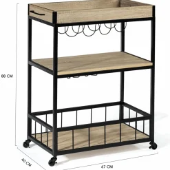 IDMarket Desserte de cuisine DETROIT* Collection Industrielle|Buffets De Cuisine