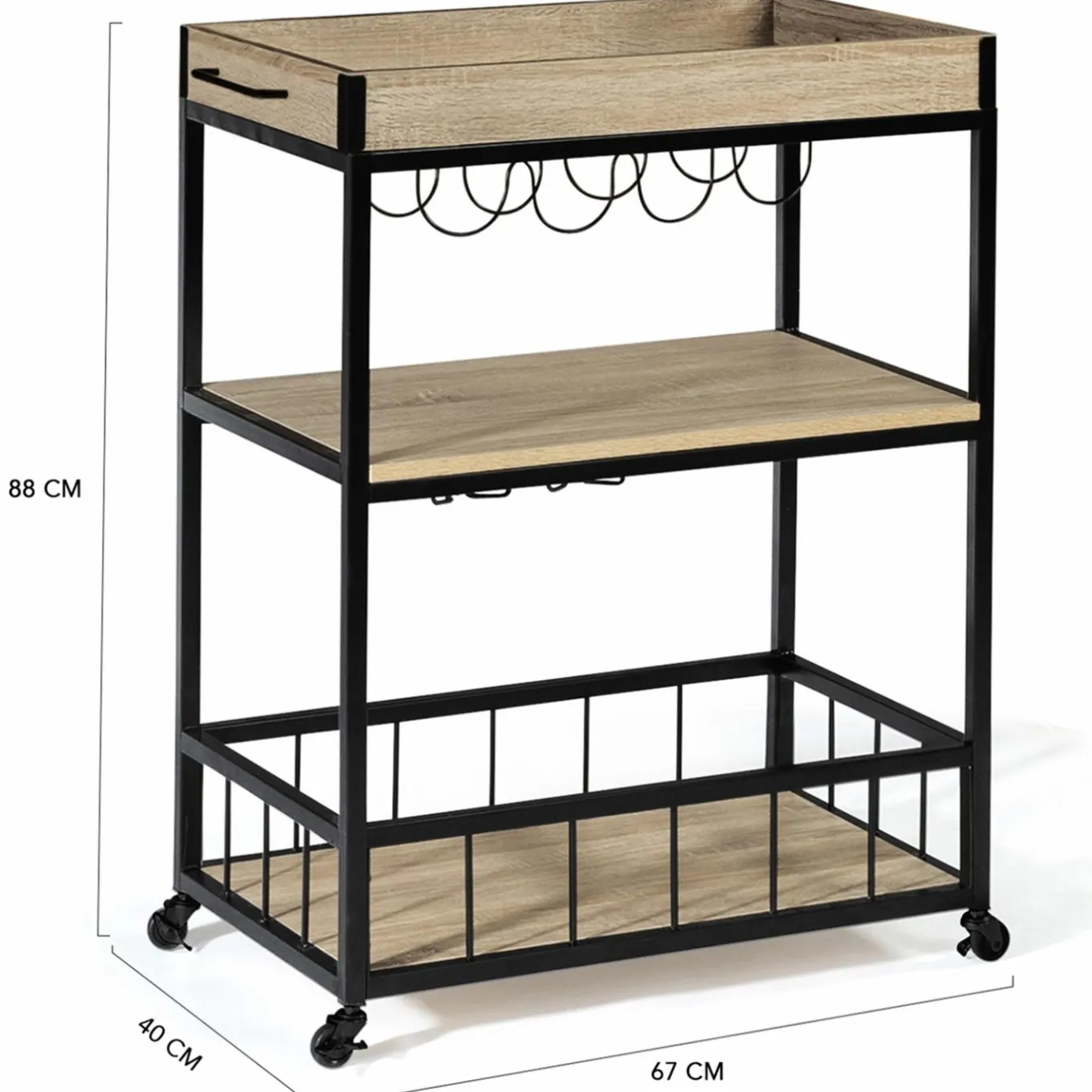 IDMarket Desserte de cuisine DETROIT* Collection Industrielle|Buffets De Cuisine