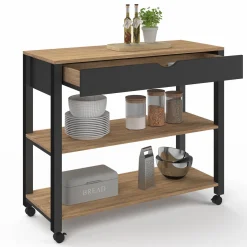 IDMarket Desserte de cuisine XXL L.100 CM* Meubles De Cuisine Avec Plan De Travail|Dessertes Et Éléments De Cuisine