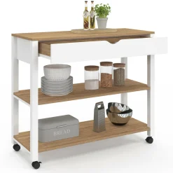 IDMarket Desserte de cuisine XXL plan de travail 110 cm et tiroir* Meubles De Cuisine Avec Plan De Travail|Dessertes Et Éléments De Cuisine