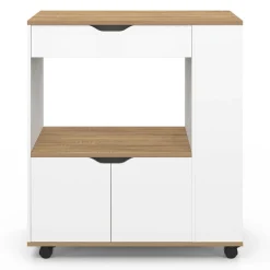 IDMarket Desserte micro-onde placard tiroir épices blanc* Petits Meubles|Meubles De Cuisine Avec Plan De Travail