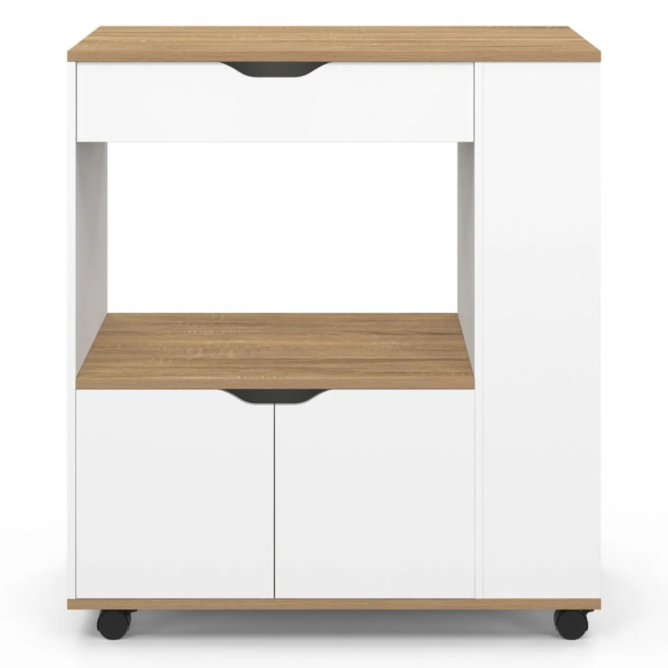 IDMarket Desserte micro-onde placard tiroir épices blanc* Petits Meubles|Meubles De Cuisine Avec Plan De Travail