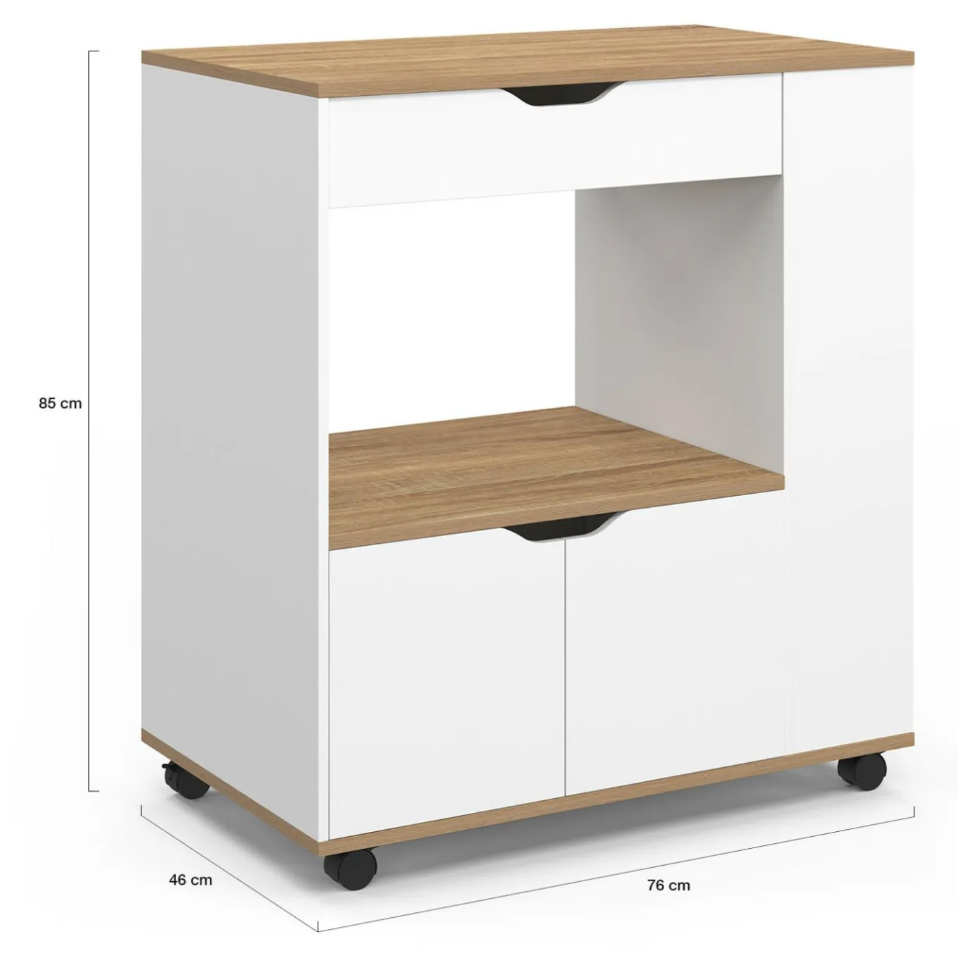 IDMarket Desserte micro-onde placard tiroir épices blanc* Petits Meubles|Meubles De Cuisine Avec Plan De Travail