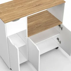 IDMarket Desserte micro-onde xxl bois blanc* Petits Meubles|Meubles De Cuisine Avec Plan De Travail