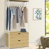 IDMarket Dressing bois et métal blanc* Collection Industrielle|Chambre Complète Adulte