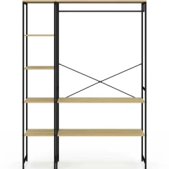 IDMarket Dressing d'angle double penderie design industriel 123 cm* Dressings Et Portants Vêtements|Chambre Complète Adulte