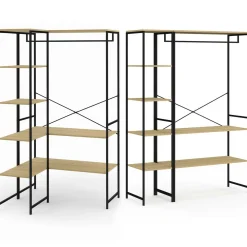 IDMarket Dressing d'angle double penderie design industriel 123 cm* Dressings Et Portants Vêtements|Chambre Complète Adulte