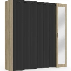 IDMarket Dressing extensible avec double penderie et rideau noir* Collection Design|Collection Contemporaine