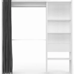 IDMarket Dressing extensible blanc et gris* Meubles Hauts|Meubles Blancs