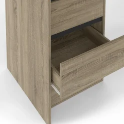 IDMarket Dressing extensible double effet hêtre 120/180 cm 6 tiroirs + étagères + double penderie + rideau noir* Dressings Et Portants Vêtements|Chambre Complète Adulte