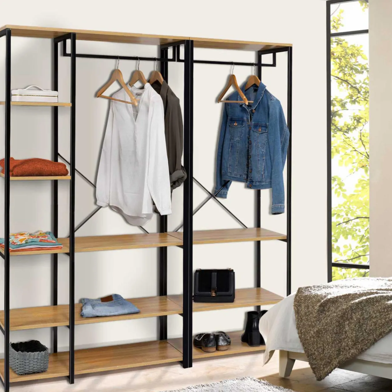 IDMarket Dressing industriel 150 cm* Meubles Hauts|Meubles En Bois