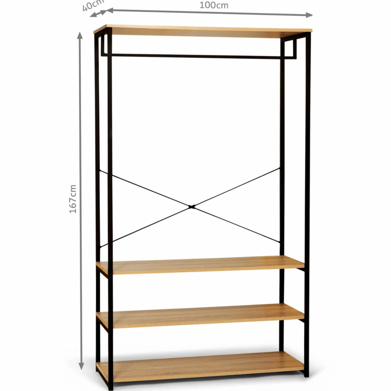 IDMarket Dressing industriel 100 cm* Meubles Hauts|Meubles En Bois