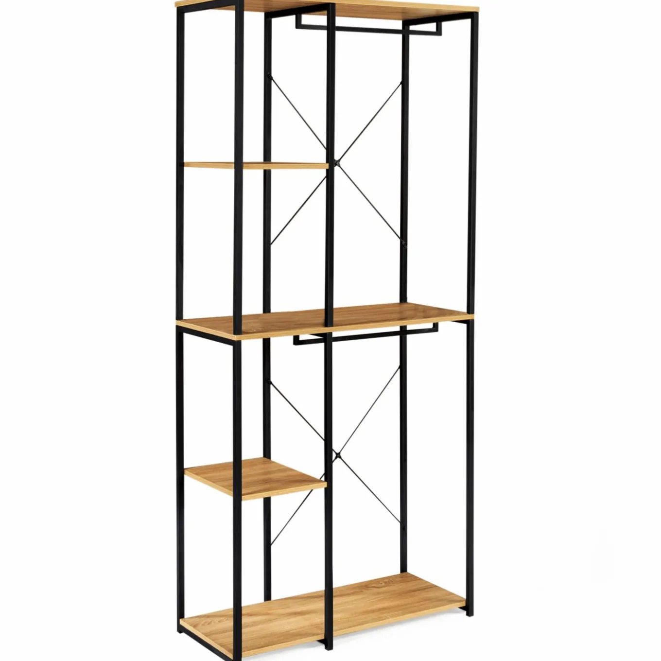 IDMarket Dressing industriel double penderie 90 cm* Meubles Hauts|Meubles En Bois