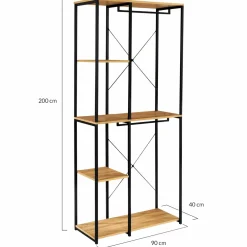 IDMarket Dressing industriel double penderie 90 cm* Meubles Hauts|Meubles En Bois