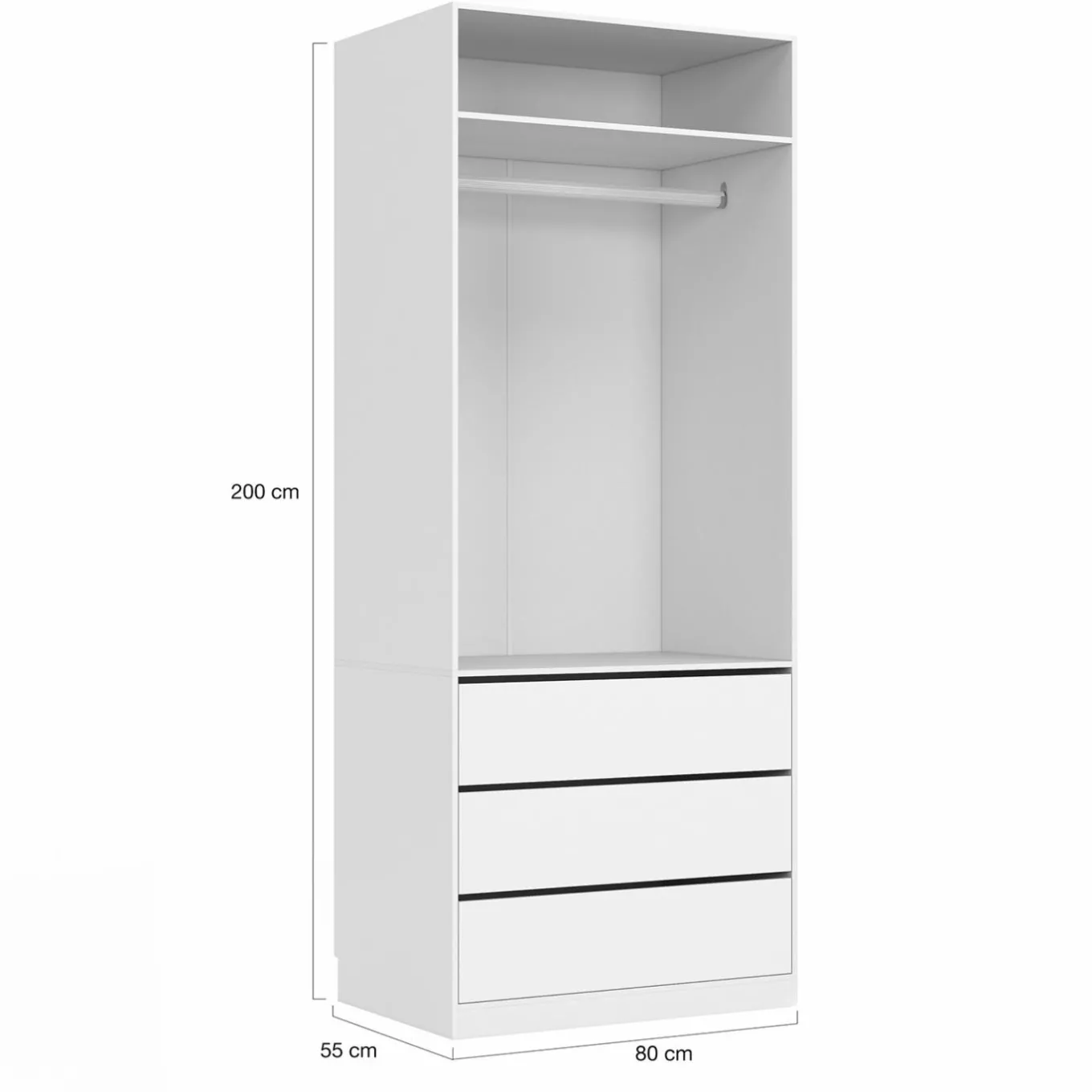 IDMarket Dressing modulable blanc avec 2 penderies, 10 étagères et 3 tiroirs* Dressings Et Portants Vêtements